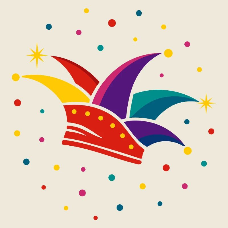 Casquette de fou avec confettis – Carnaval & Carnaval