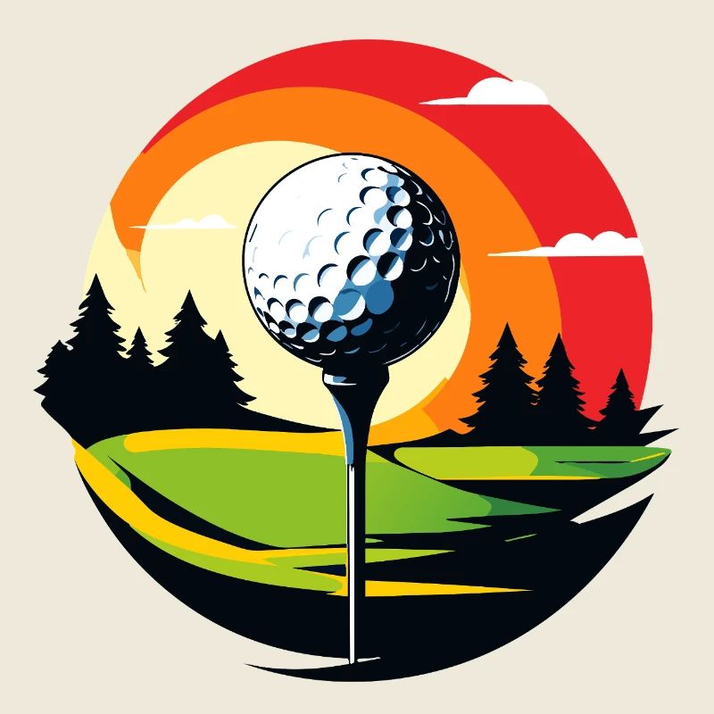 Golfball Golfplatz Golftee Landschaft Golf Motiv
