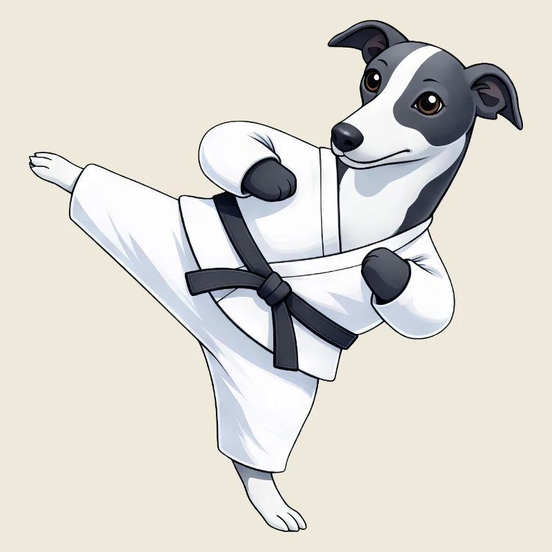 Dessins martiaux de Karaté Greyhound mignons