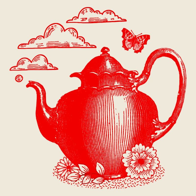 Théière rouge vintage