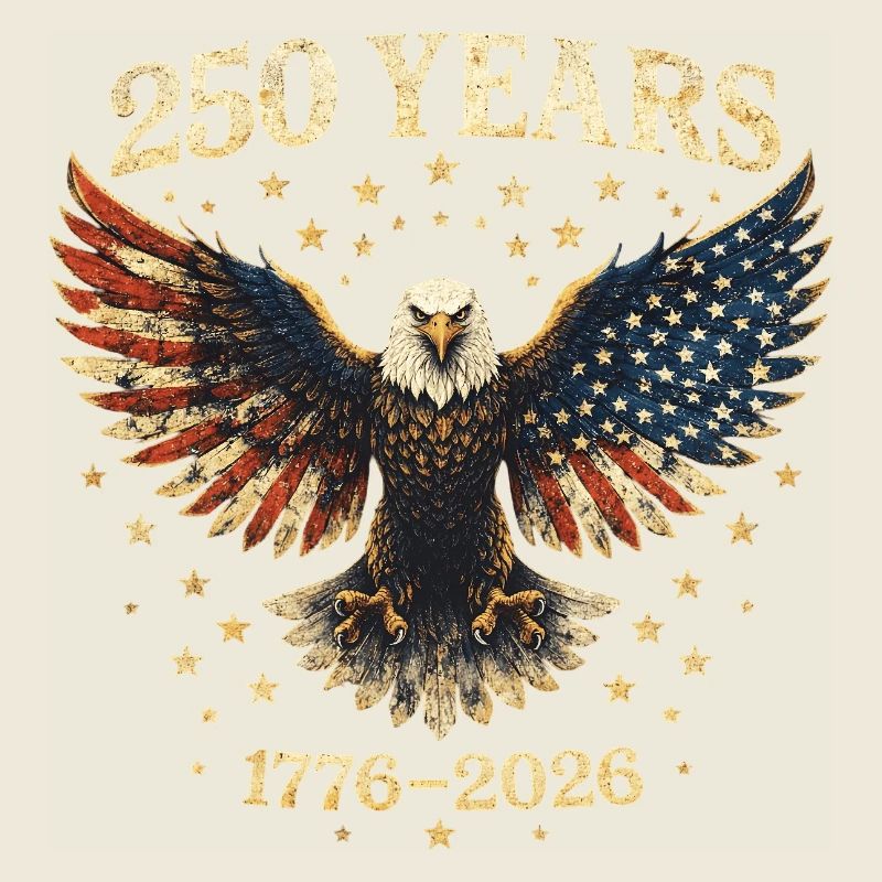 250 Years America Anniversary 1776-2026 Eagle Flag