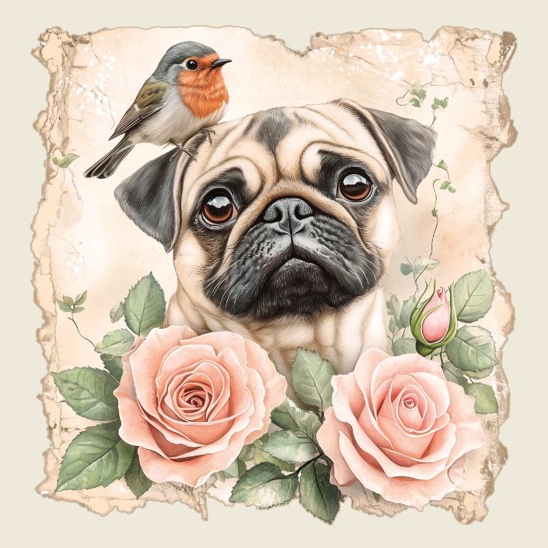 Mops und Rotkehlchen