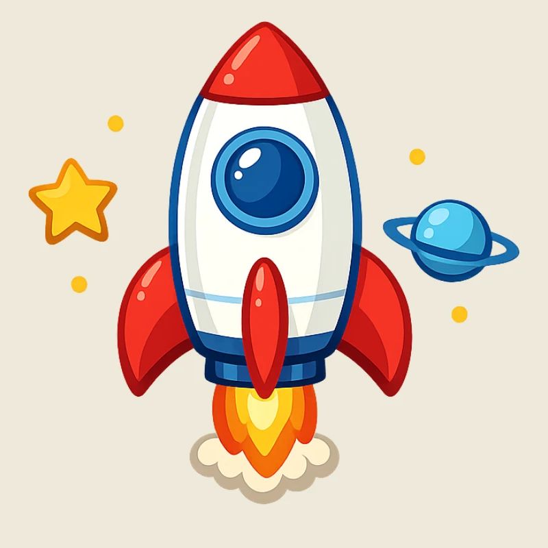 Bunte Cartoon-Rakete