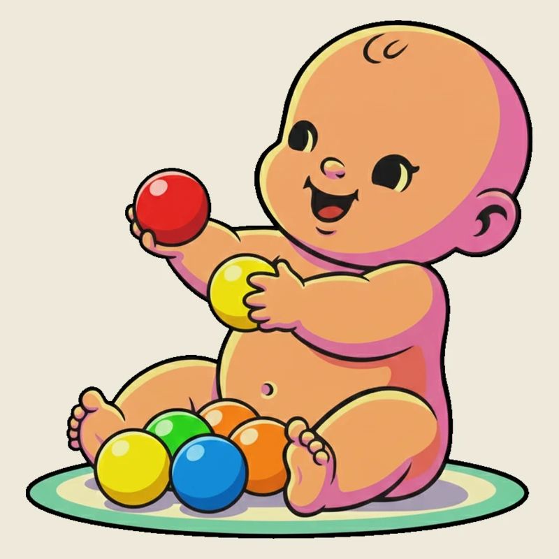 Bébé Joyeux avec des Balles Colorées