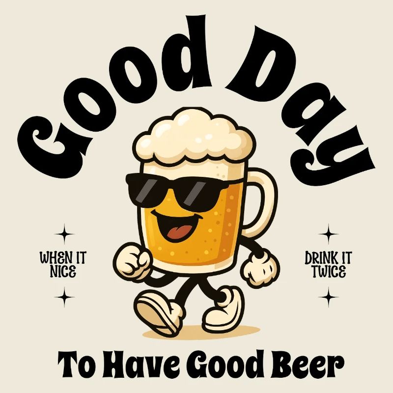 Beer hero in sprint with sunglasses