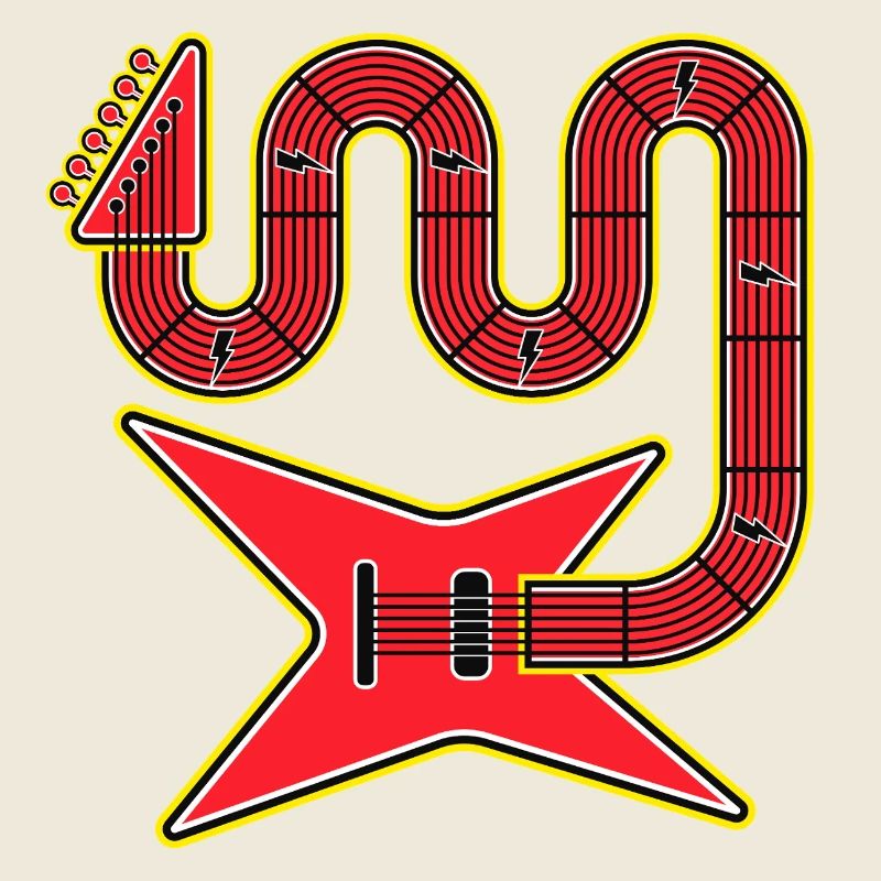 Rote Abstract Shape E-Gitarre