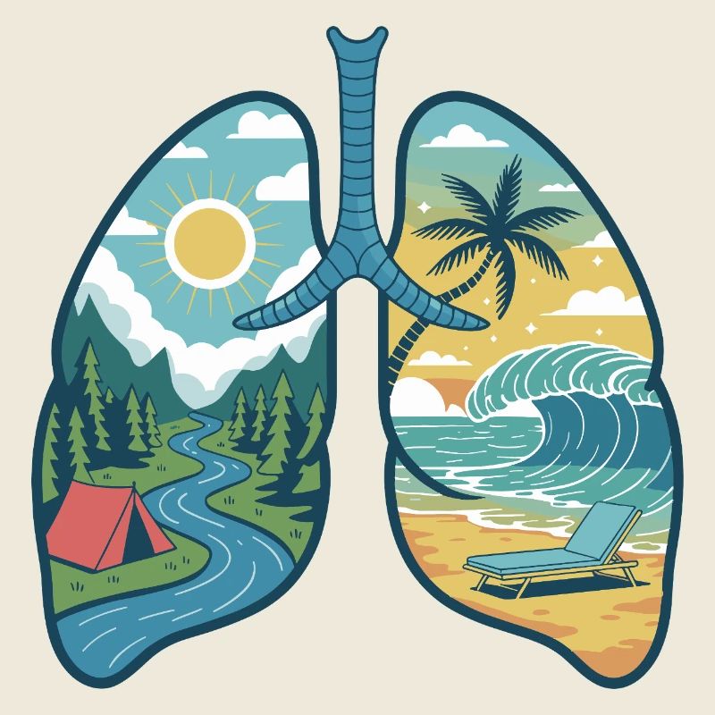 Lungs Nature Mountains Forest River Beach Sea Waves