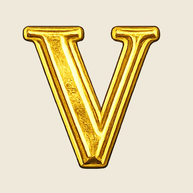 Goldenes V Monogramm - glänzend