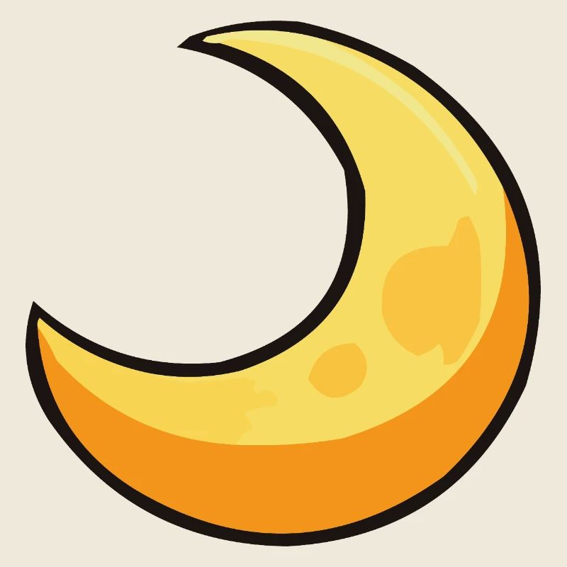 Lune en jaune chaud
