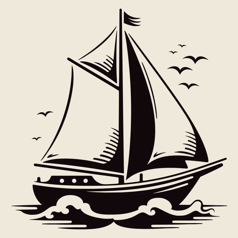 Segelschiff Silhouette am Meer