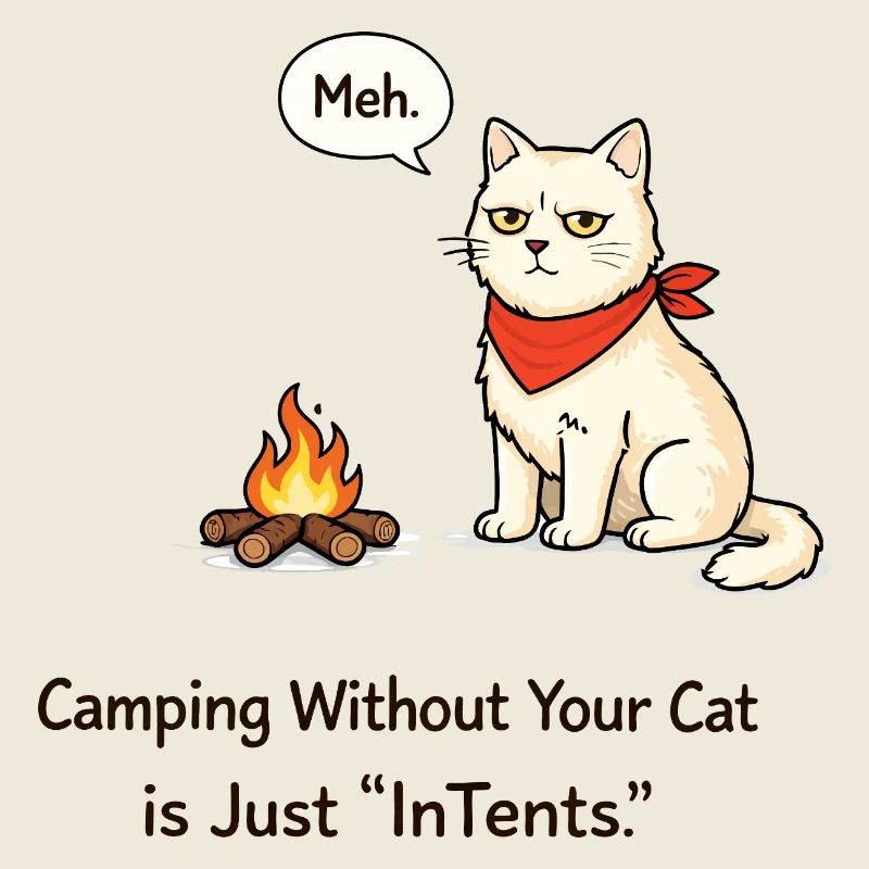 InTent Cat Camping Pun Design