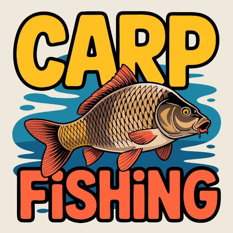 Motif de dessin animé de pêche à la carpe
