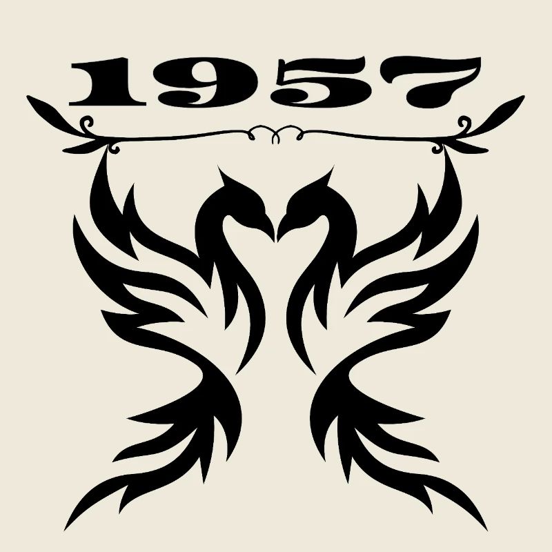 Année 1957 – Style numéroté vintage dessiné à la main