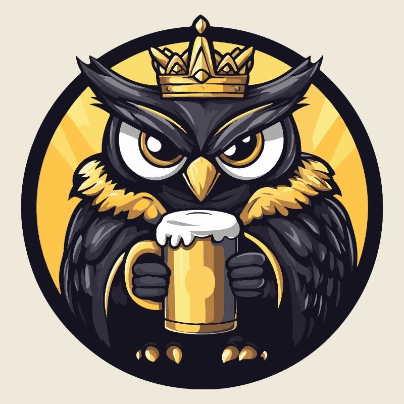 Eule Bier Lustig