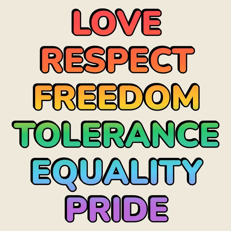 Pride Values Rainbow Text