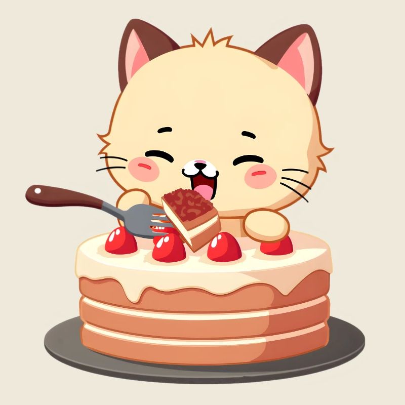 Cat eats cake
