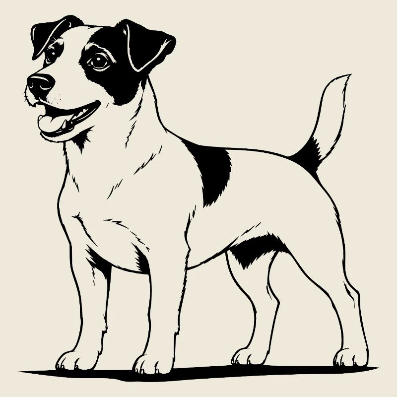 Jack Russell Terrier standing black
