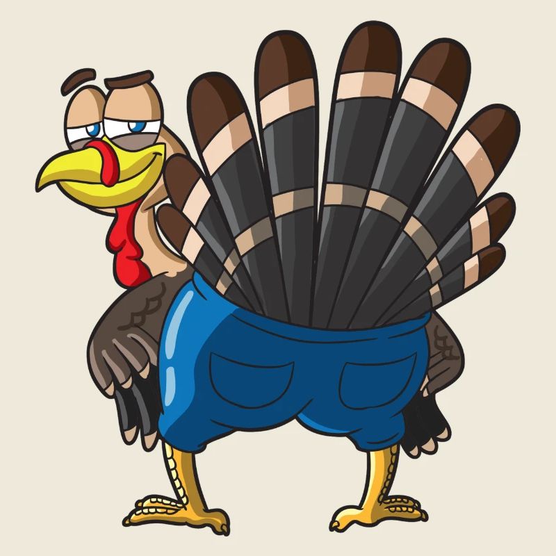 Tailfeathered Turkey Cartoon