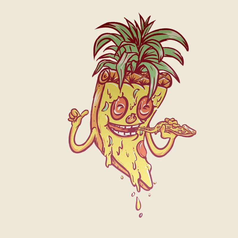 Funky Maskottchen-Ananaspizza
