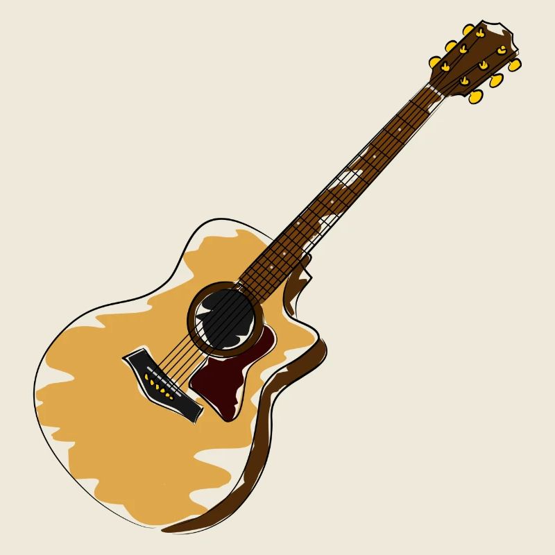 Rustikale Akustik Gitarre Illustration