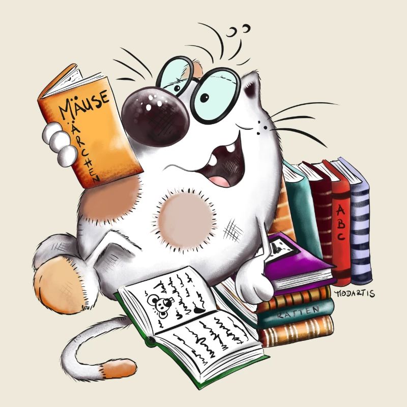 Chat avec livre