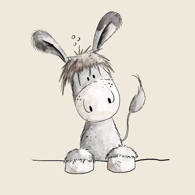Happy donkey - animal