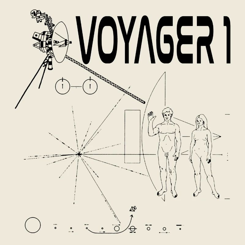 Black Voyager 1 space probe