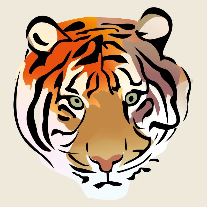 Fascinating tiger portrait with abstract lines