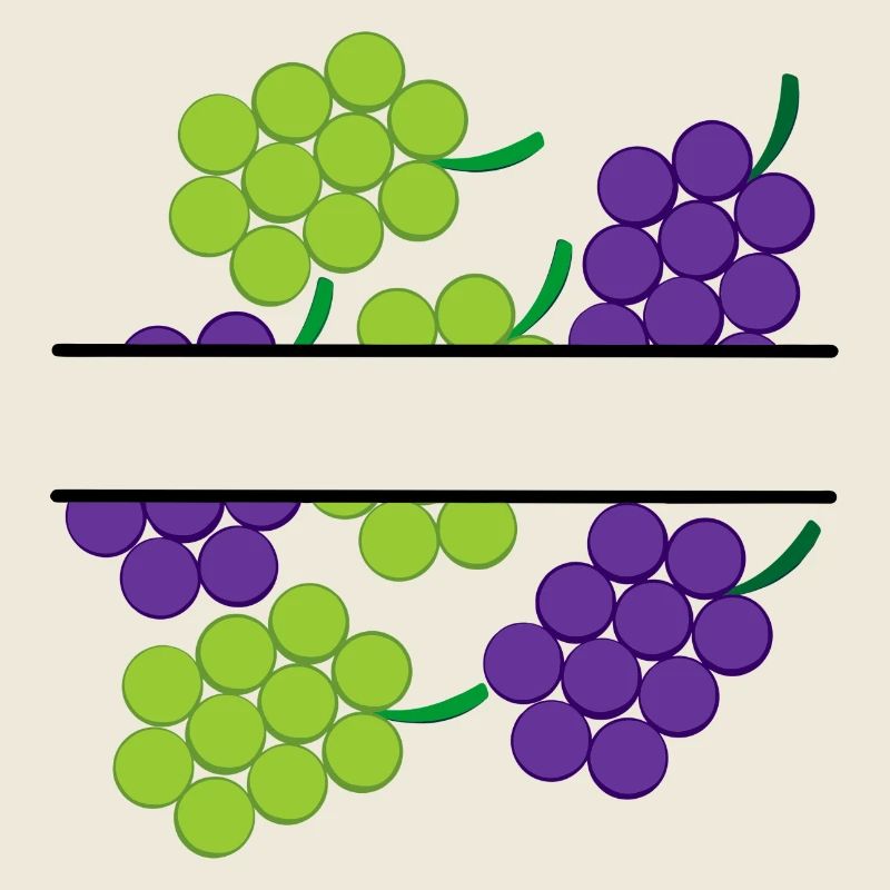 Grapes in banner with red and green grapes