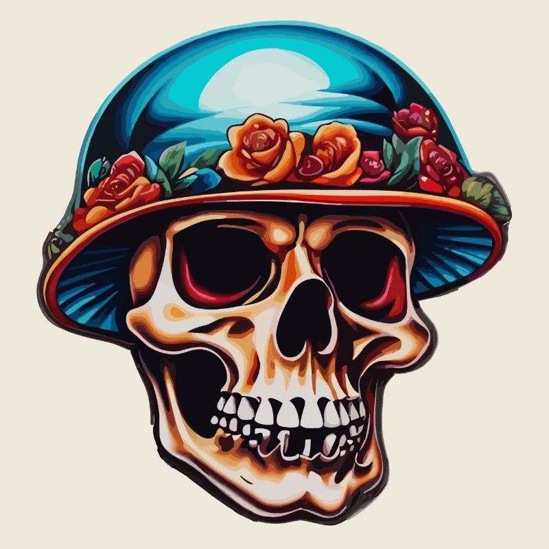 Totenkopf mit Pilzhut