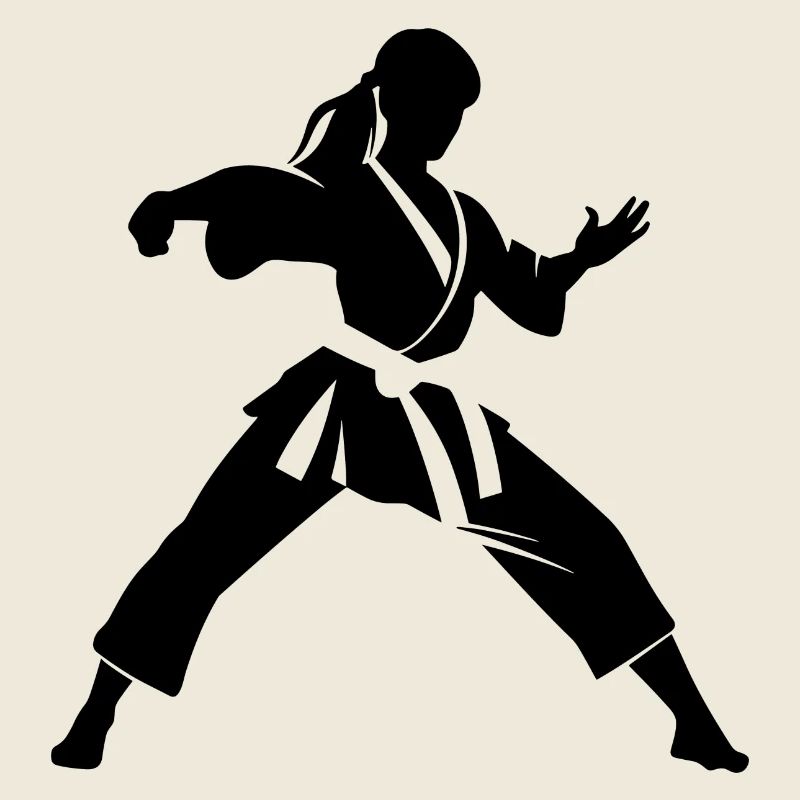 Weibliche Karateka Zeichnung