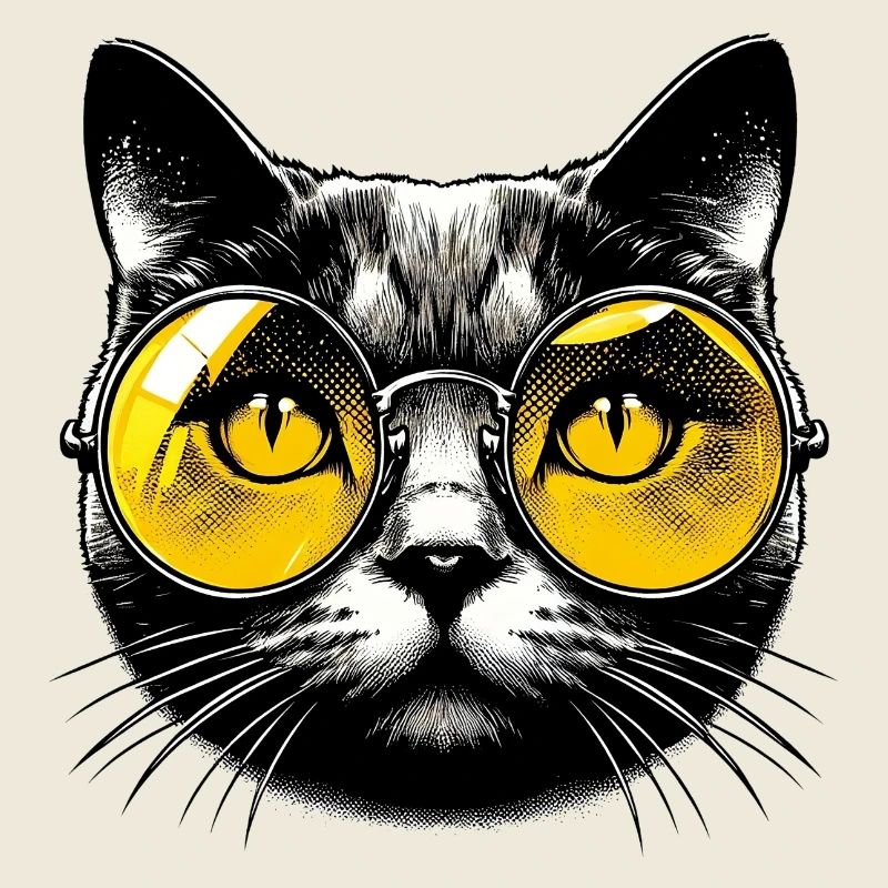 Kater mit Brille