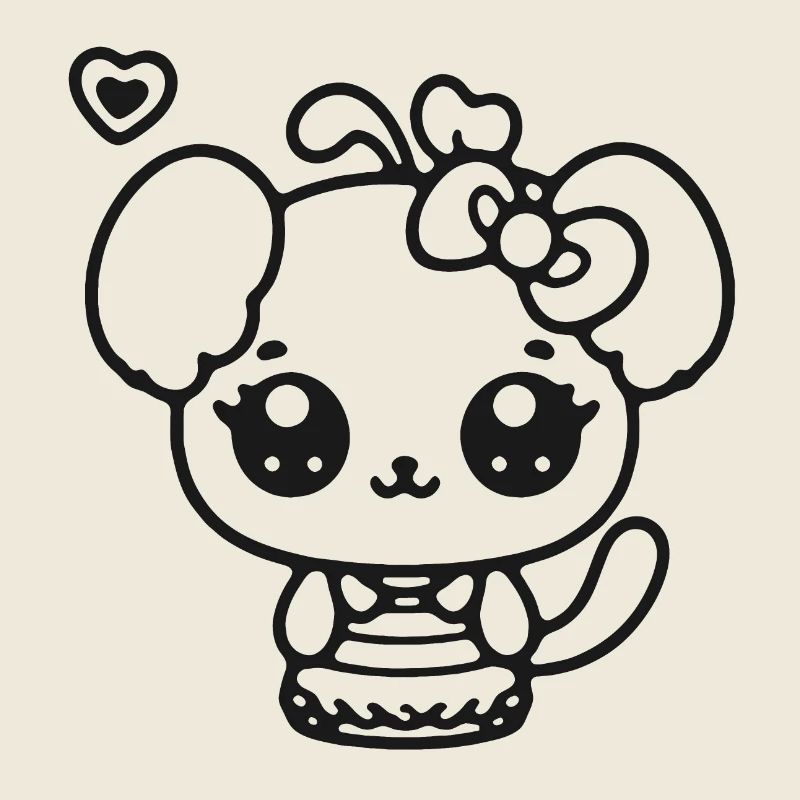 Panda Kawaii avec arc