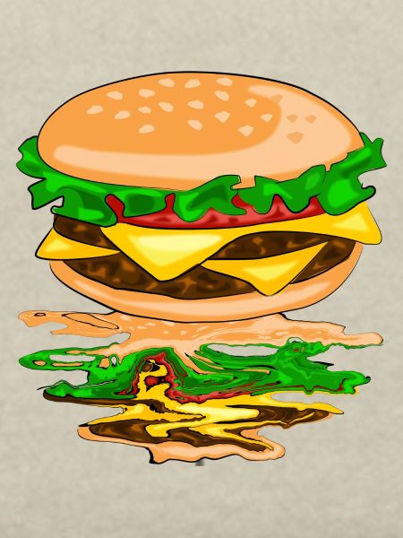 Hamburger with a reflection