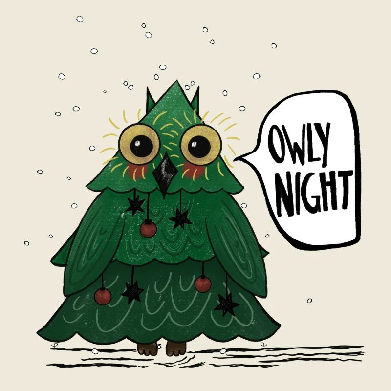 Owly Christmas Night Weihnachtsbaum Eule
