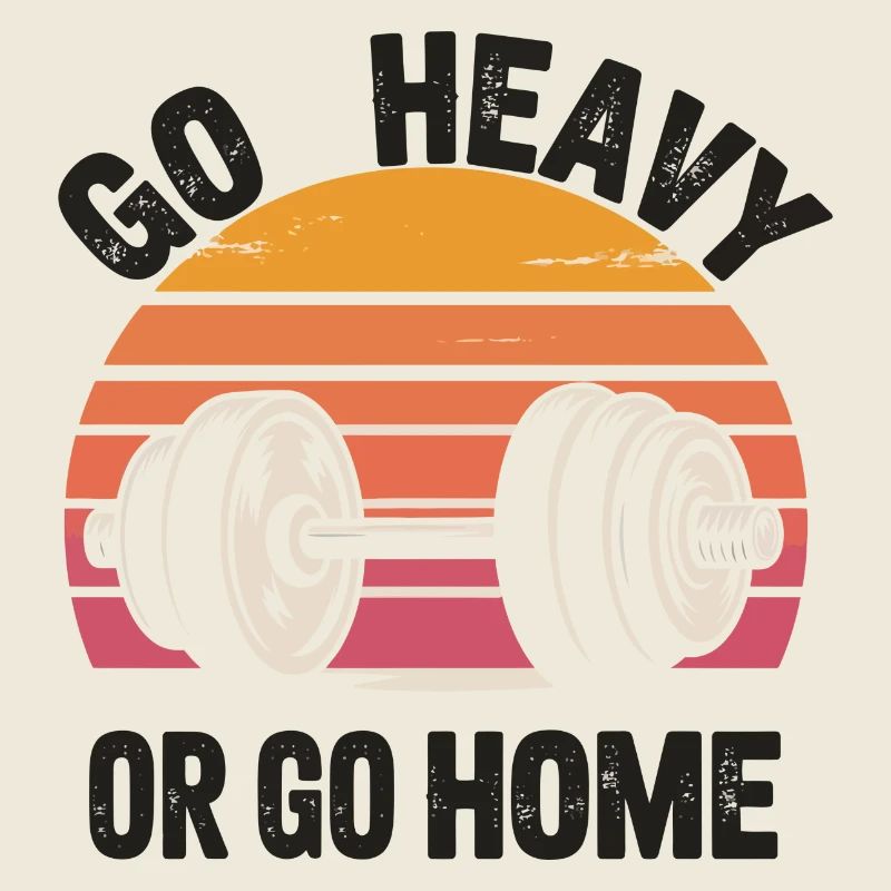 Go Heavy oder Go Home Retro Langhantel