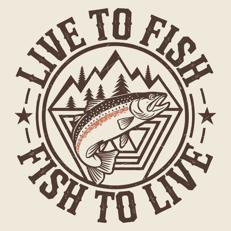 Vivre pour pêcher Badge Poisson pour vivre