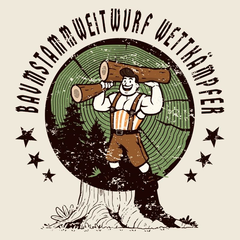 Baumstammweitwurf Wettkämpfer