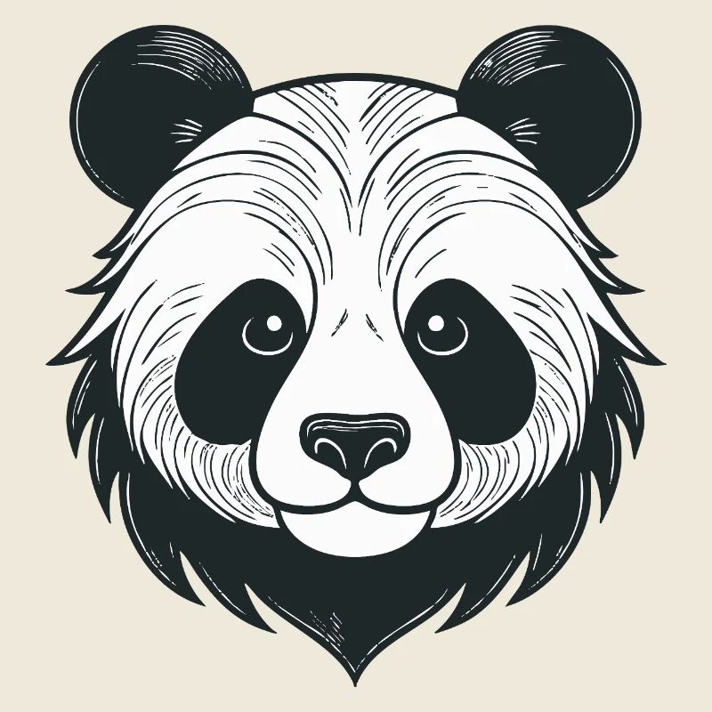 Panda illustration with playful expression