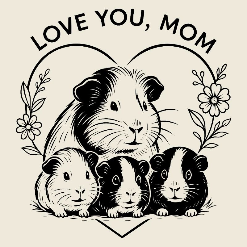 Cochon d’Inde Maman Idée Cadeau Fête des Mères