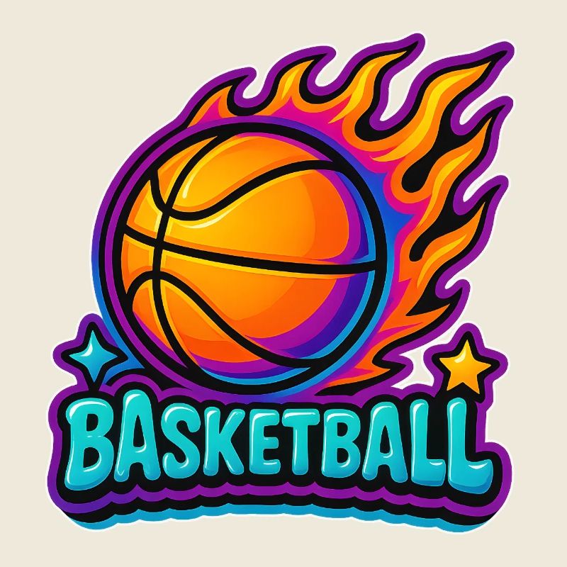 Feuriger Basketball mit Trendfarben