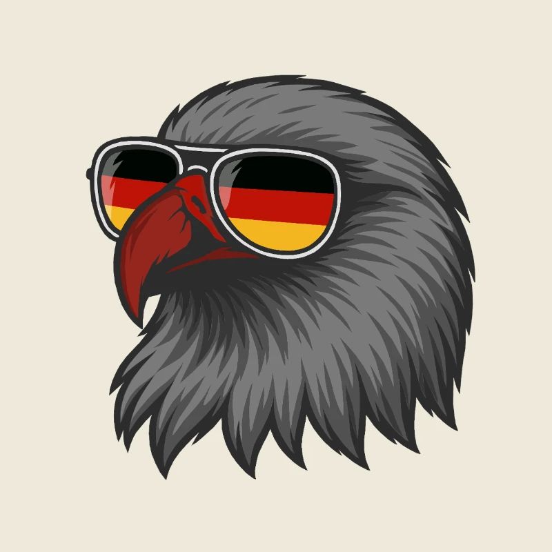 German Eagle with flag in DE glasses