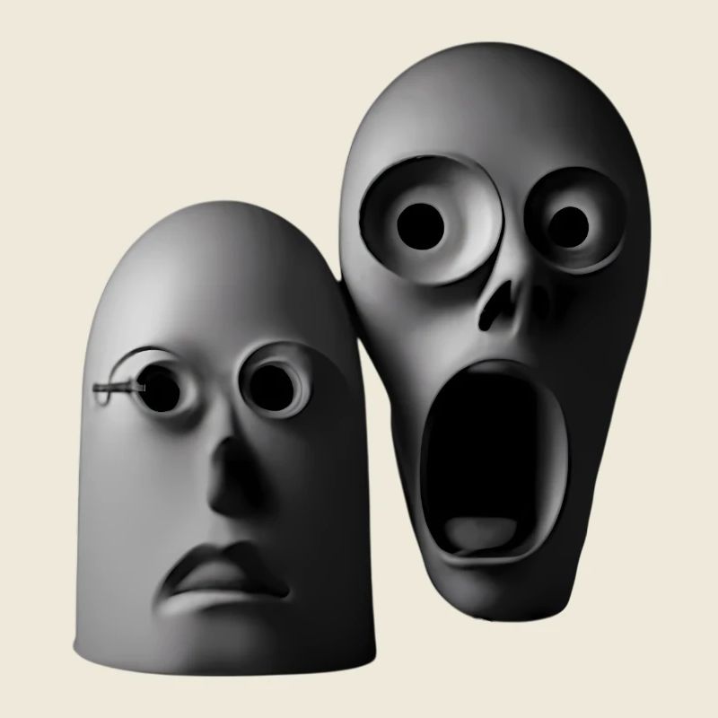 Ausdrucksstarke Schädelmaske Illustration