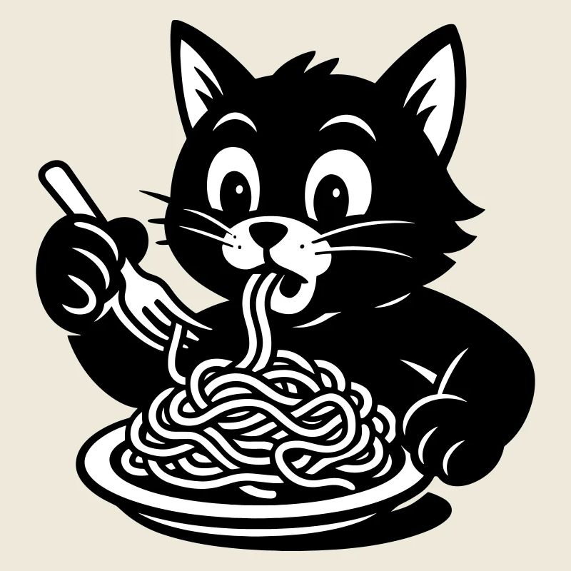 Le chat mange des spaghettis Mème