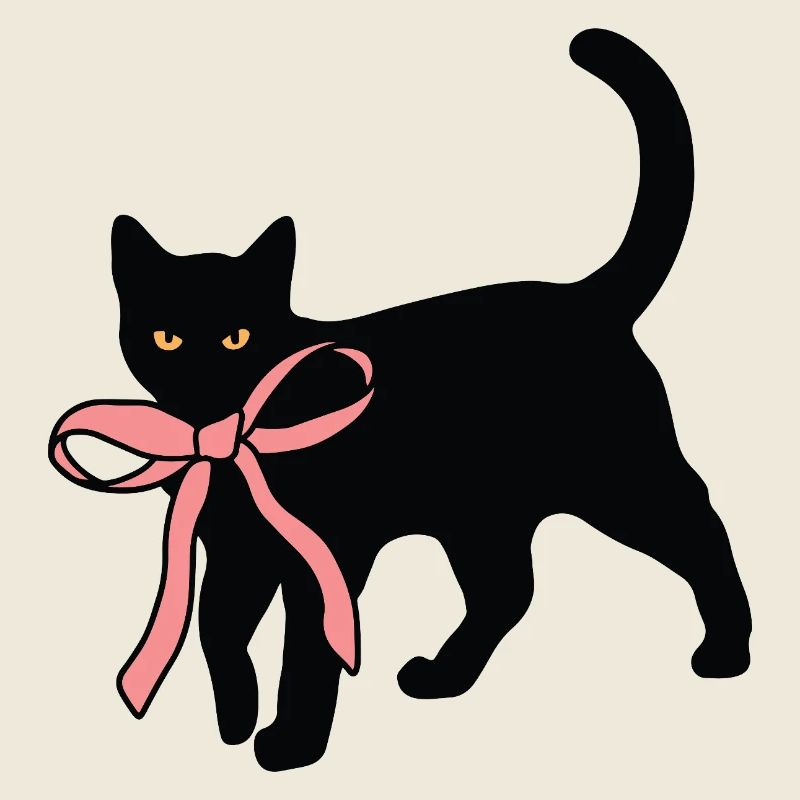 Black cat with bow tie