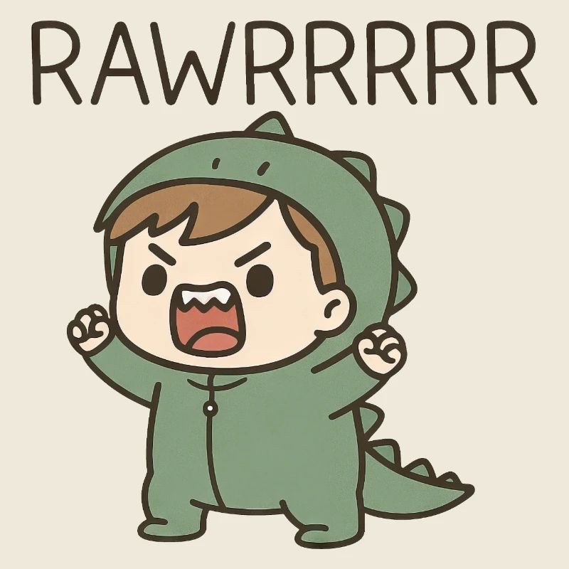 Cute Dino T-Rex Costumed Roaring Cartoon Small