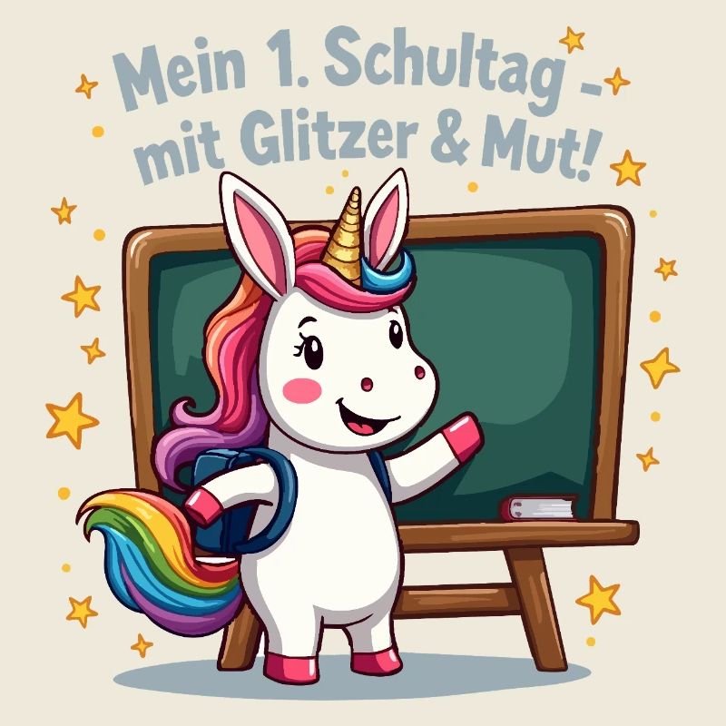 Licorne de l’école - 1ère année avec début de paillettes