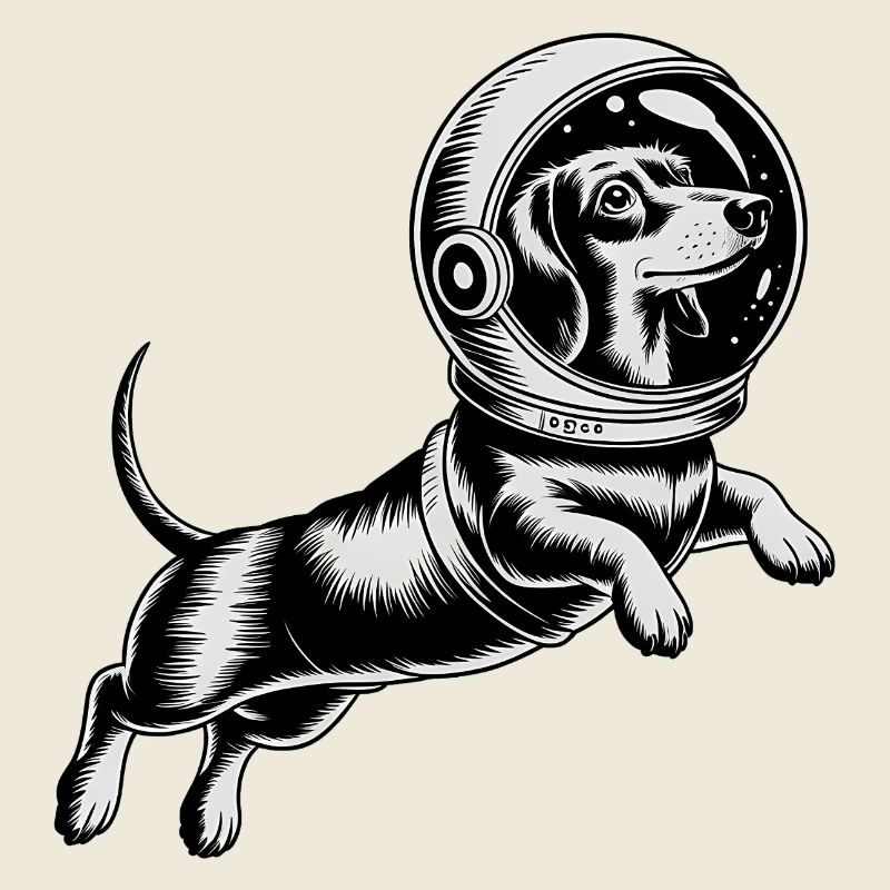  Dachshund Dog in Space - Cool Astonomy Logo