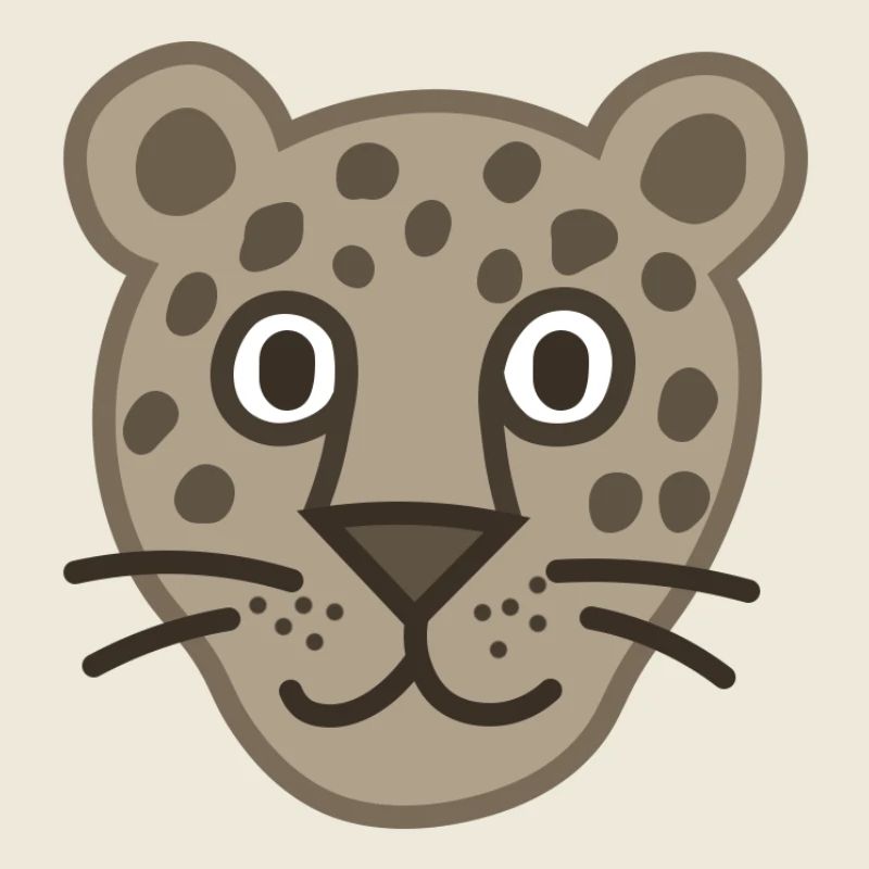 Cute Leopard Face Cartoon