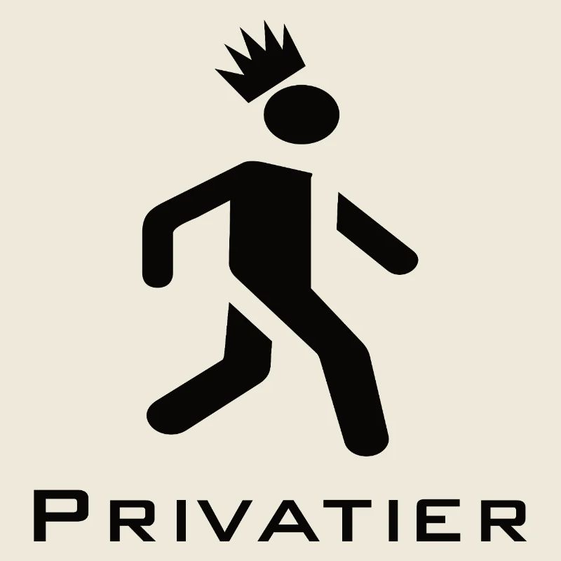 Privatier - Runner mit Krone Design schwarz
